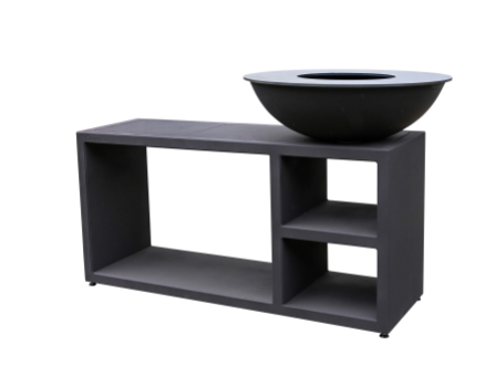 Brasero - plancha d'une largeur de 84 cm avec table Quoco Piatto Tavolo Medium Black