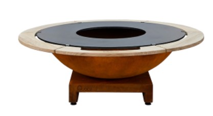 [QUOCO 10005] Brasero Plancha Quoco Piatto Basso Large Corten Ø116 cm – Cuisine Extérieure Premium au Feu de Bois