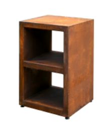 [QUOCO 20010] Table QUOCO Tavolo Medium Corten – Meuble extérieur avec 2 étagères de rangement