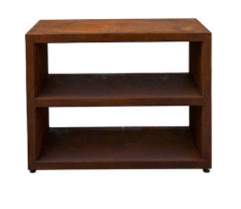 [QUOCO 20011] Table QUOCO Tavolo Large en acier Corten – 2 étagères de rangement design et robuste