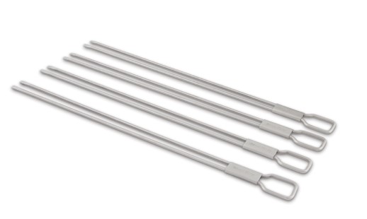 [BROIL KING 64049] Brochettes Doubles Broil King 64049 – Set de 4 en Acier Inoxydable pour Grill, Maintien Optimal des Aliments au Barbecue