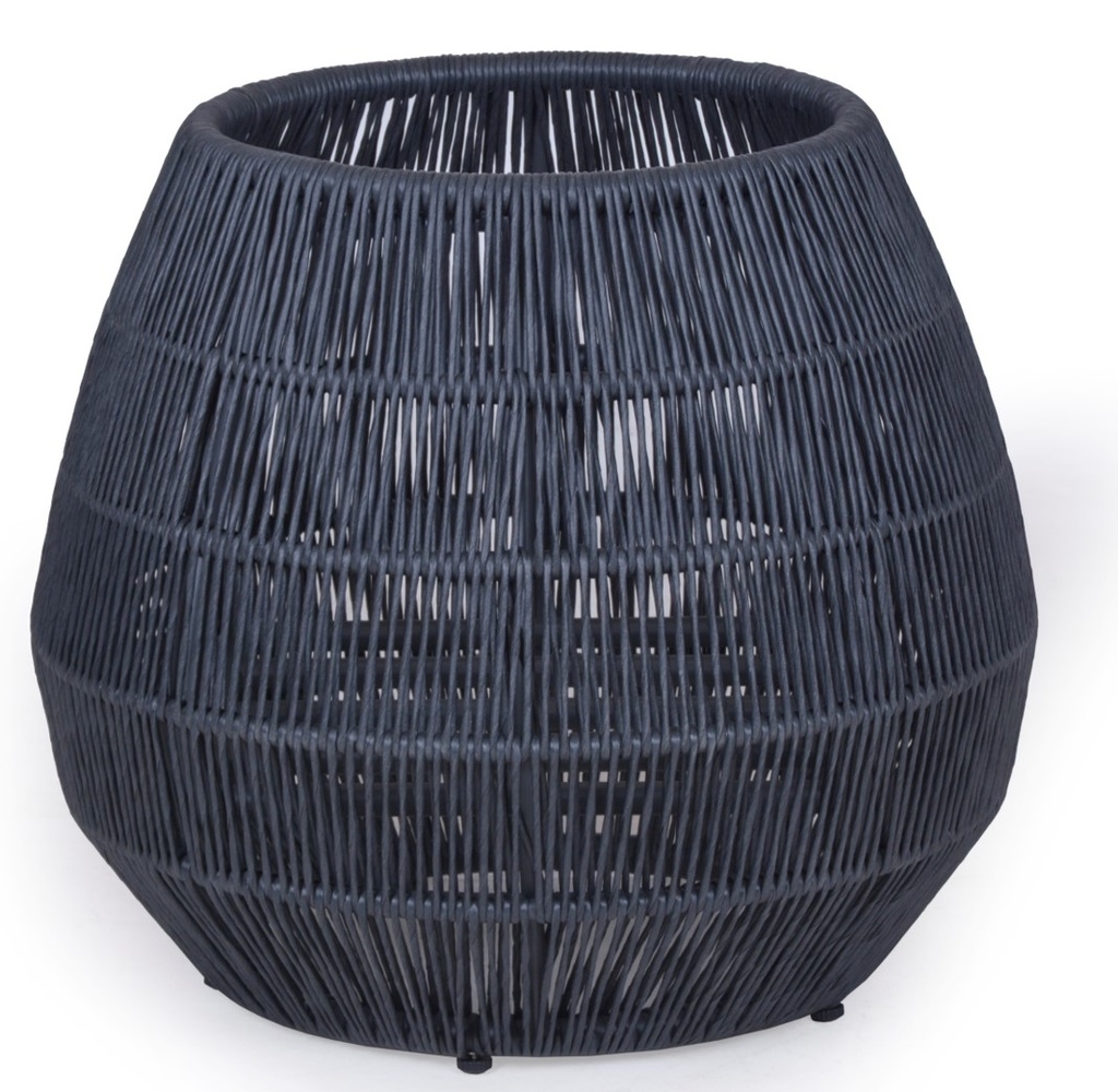 [4SO-91319] Jardinière Lorenzo Anthracite 60x60 cm – Pot extérieur design en wicker 4SO
