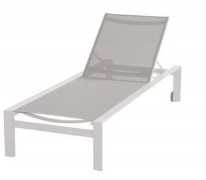 [4SO-91055] Transat Tropic Aluminium Blanc 4 Seasons Outdoor – Bain de soleil design luxe terrasse & piscine