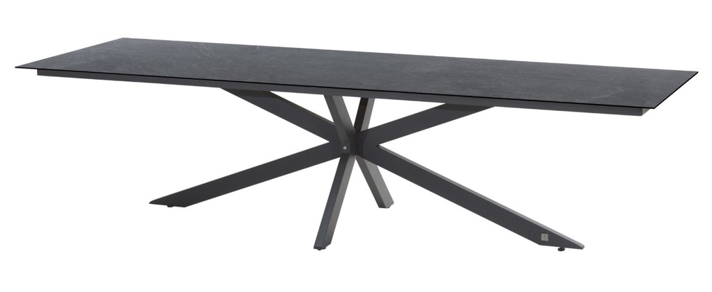 [4SO-19842 19720] Table de jardin MINERVA / GOA 280 cm – Aluminium anthracite & plateau HPL gris foncé – 4 Seasons Outdoor