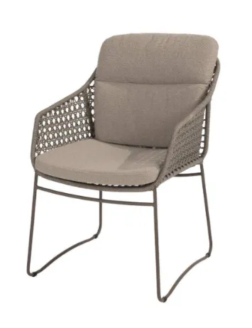 [4SO-214132] Chaise de jardin MORETTI Terre – Rope & inox avec coussins – 4 Seasons Outdoor