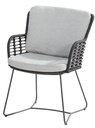 FABRICE Chaise de jardin anthracite avec 2 coussins - 4 seasons outdoor