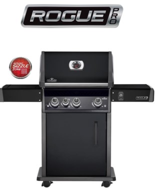 ROGUE PRO 425SIB charcoal avec sizzle zone - SET Barbecue au gaz avec grilles en inox - couleur: Gris charbon + plancha inox et set ustensiles offerts, ROGUE, RP425