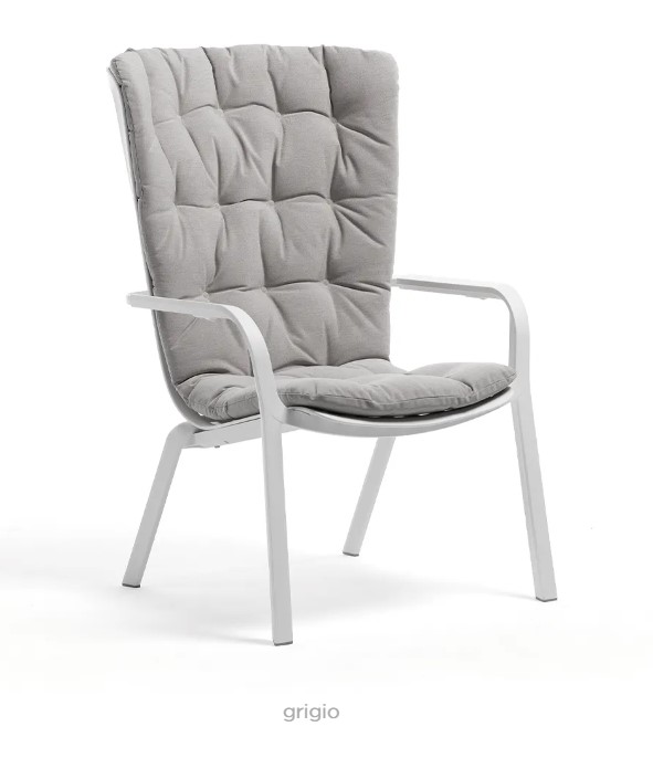 Coussin Nardi Folio Comfort Gris 3630001222 – coussin d’assise pour fauteuil Folio extérieur Sunbrella