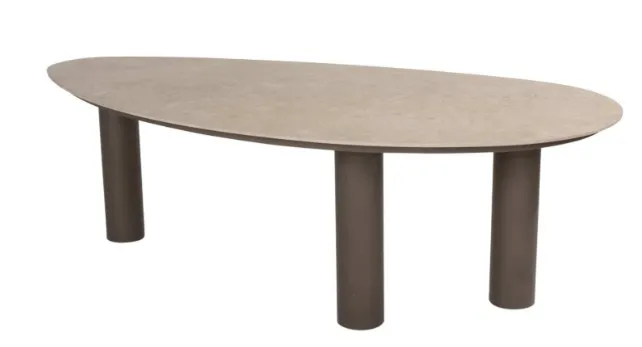 [4SO-1711517117] Table de jardin ARIZONA 238 x 118 cm – Aluminium couleur Terre & plateau céramique – Taste by 4 Seasons Outdoor