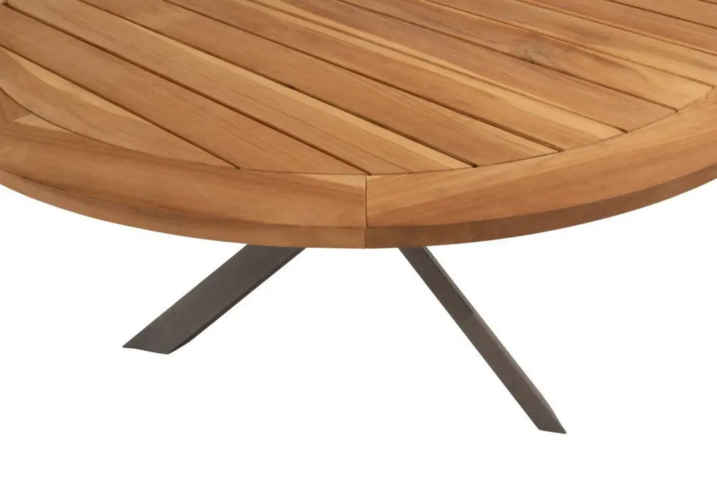 [4SO-91596 91306] Table ronde PRADO Ø160 cm – Teck & aluminium couleur Terre – Taste by 4 Seasons Outdoor