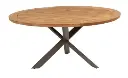 Prado Table ronde - Pieds en aluminium couleur terre et plateau en teck - Diamètre: 160 cm