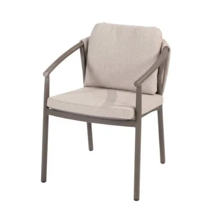 [4SO-91803] Chaise de Jardin Barolo en Aluminium Terre avec Coussins Outdoor – Design Élégant & Confort Premium