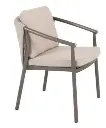 Barolo chaise en aluminium de couleur "terre" - vendue avec ses 2 coussins - Taste de 4 seasons