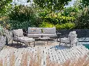 Salon de jardin Barolo TASTE by 4 Seasons Outdoor – canapé + fauteuils aluminium terre | Leroy Gauthier