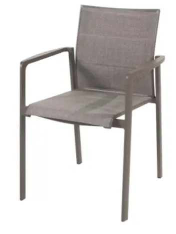 Chaise de Jardin Empilable Cortina en Aluminium couleur "terre" – Élégance Outdoor Haut de Gamme