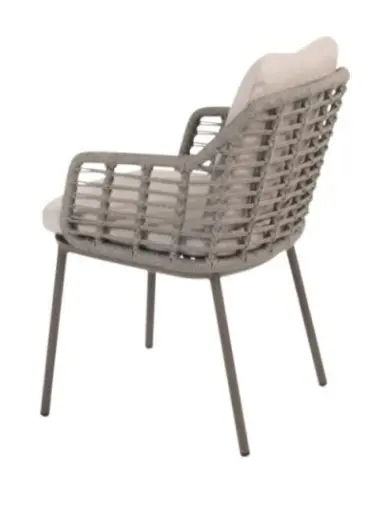 [4SO-91800] Chaise de Jardin Puglia Design en Aluminium terre & Cordes Outdoor – Confort Extérieur Haut de Gamme