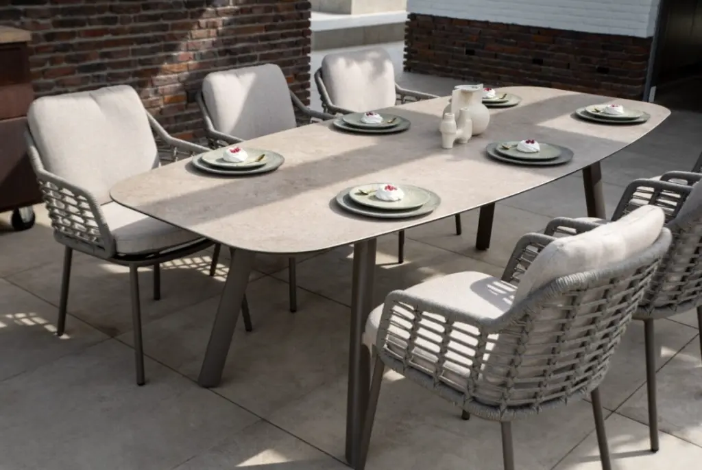[4SO-91800] Chaise de Jardin Puglia Design en Aluminium terre & Cordes Outdoor – Confort Extérieur Haut de Gamme