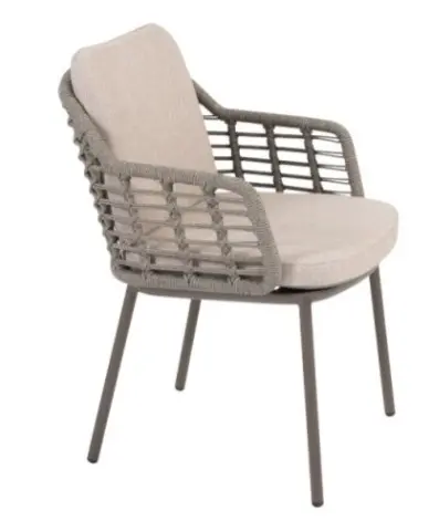 [4SO-91800] Chaise de Jardin Puglia Design en Aluminium terre & Cordes Outdoor – Confort Extérieur Haut de Gamme