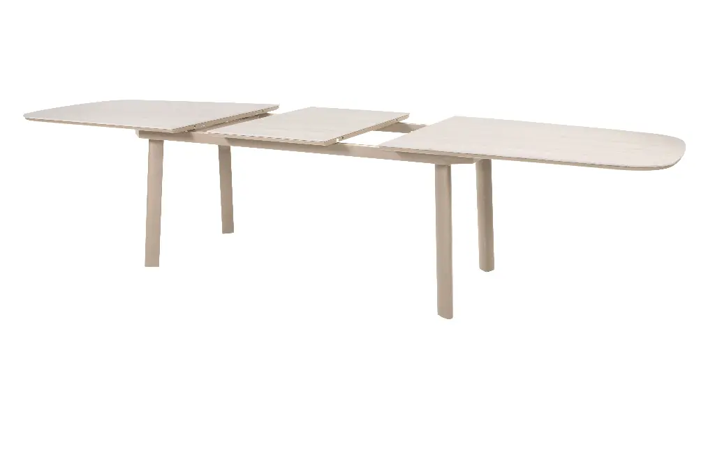 [4SO-91853] Table extensible MANOLO latté 230/290 cm – Aluminium & céramique effet travertin – 4 Seasons Outdoor