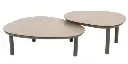 Monroe set de 2 tables basses couleur terre 65x32 et 80x72 par TASTE de 4 seasons outdoor
