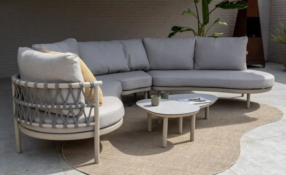 Salon de jardin Piacenza latte – salon d’angle aluminium haut de gamme Belgique - TASTE by 4 seasons outdoor