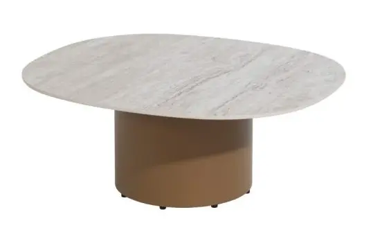 SOFIE - Table basse en aluminium couleur "ambre" et le plateau en céramique 70x80x30cm - 4seasons outdoor 