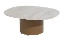 SOFIE - Table basse en aluminium couleur "ambre" et le plateau en céramique 70x80x30cm - 4seasons outdoor 