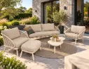 Salon de jardin Wave living set - Aluminium de couleur "Lin" - Taste by 4 Seasons Outdoor