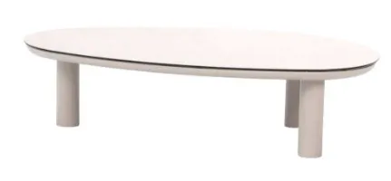 Table basse Nina - Aluminium de couleur "lin" - Plateau en céramique 123x73x31 cm - Taste by 4 Seasons Outdoor