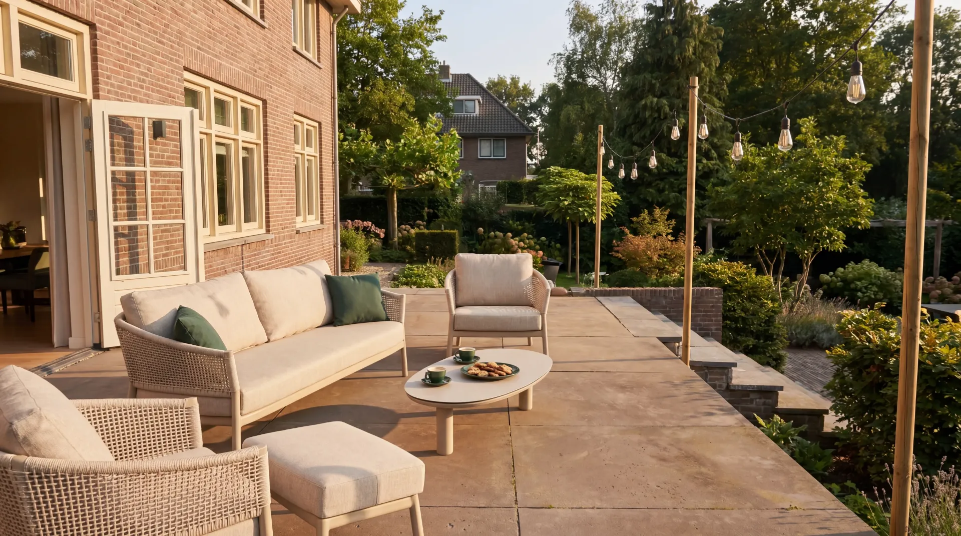 Salon de jardin Virello - aluminium de couleur "latté" - Composé d'un canapé et de 2 fauteuils - Taste by 4 Seasons Outdoor