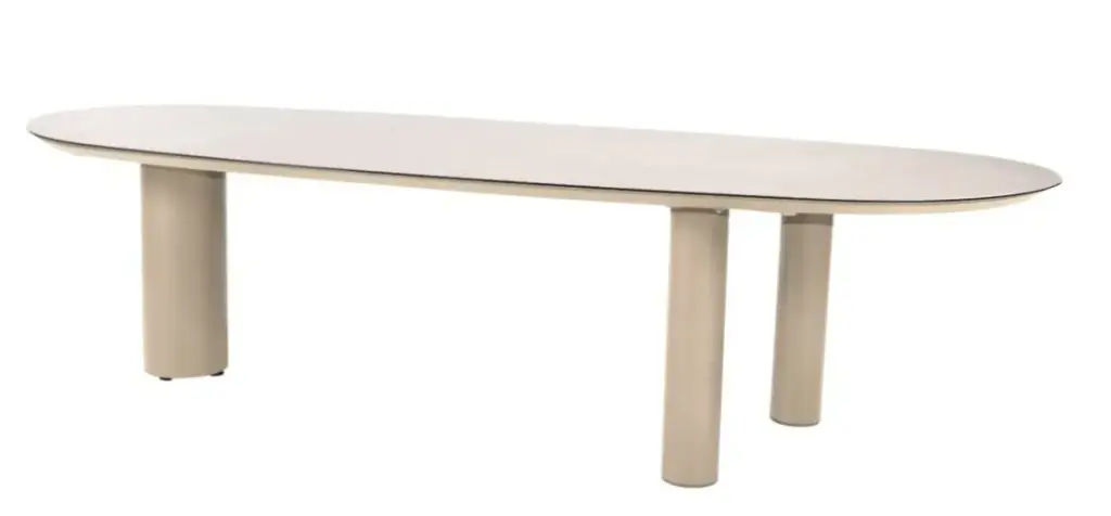 [4SO-DENIA290L] Table de jardin DENIA 290 x 110 cm – Aluminium latté & plateau céramique