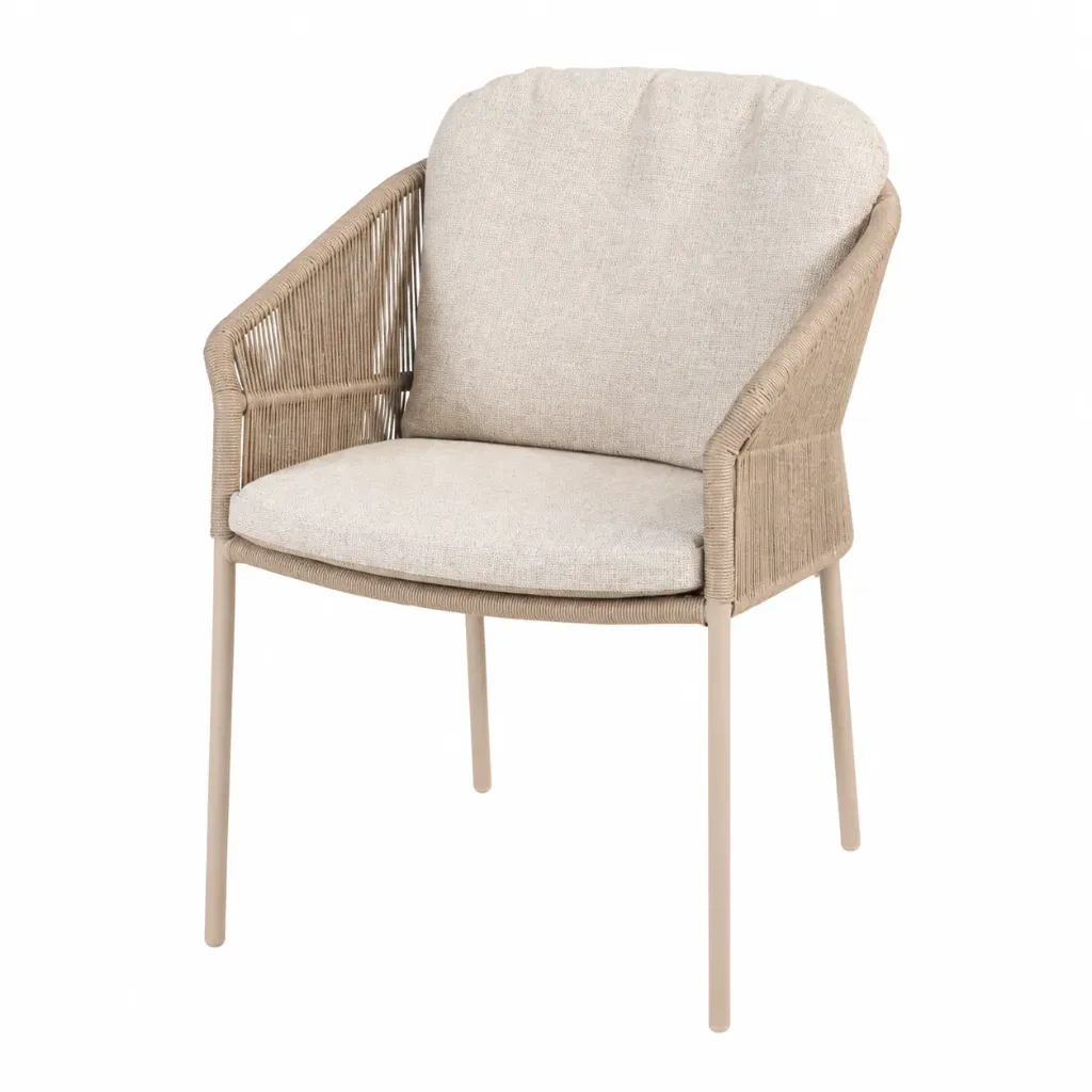 [4SO-91722] Florence chaise de jardin de couleur latté avec ses 2 coussins 4 seasons outdoor