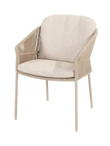 Florence chaise de jardin de couleur latté avec ses 2 coussins 4 seasons outdoor