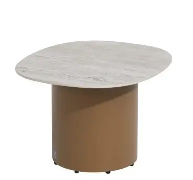 SOFIE - Table basse en aluminium couleur "ambre" et plateau en céramique 50x60x35cm - 4seasons outdoor 