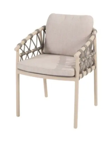 [4SO-91809] Piacenza chaise de couleur latte avec 2 coussins - Taste de 4 seasons outdoor 