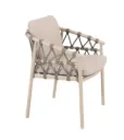 Chaise de jardin PIACENZA Latte – Aluminium, rope et 2 coussins – Taste by 4 Seasons Outdoor