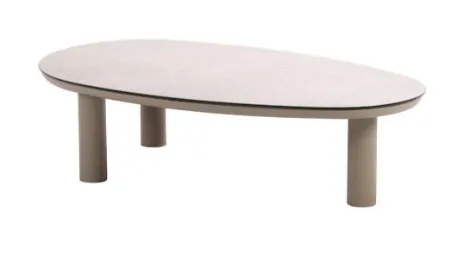 Table basse Nina - Aluminium de couleur "latté" - Plateau en céramique 123x73x31 cm - Taste by 4 Seasons Outdoor