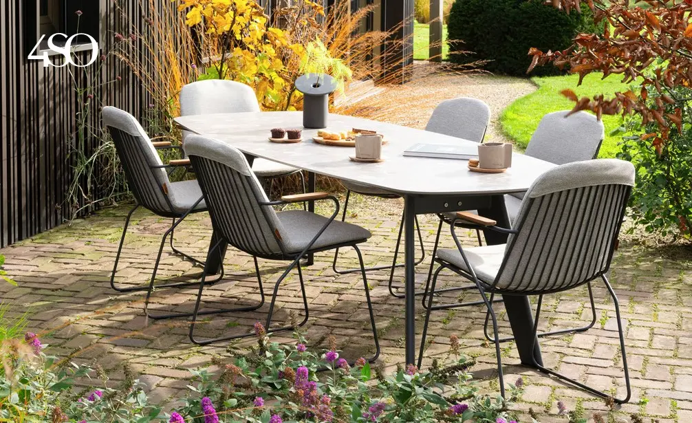 [4SO-SET VENETO] Salon de jardin Veneto Montana Terrazzo – ensemble repas extérieur haut de gamme Belgique