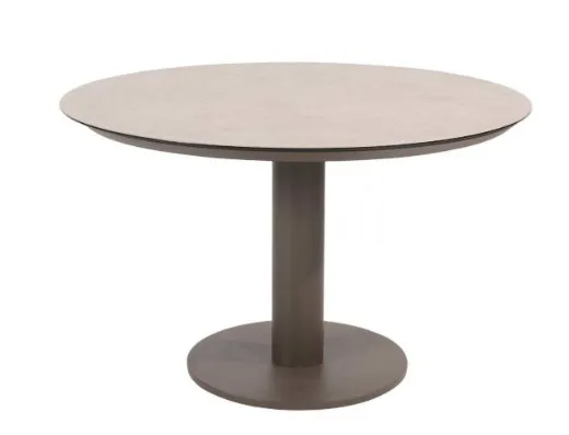 Table ronde Sarah diam120 cm - Aluminium de couleur "terre" - Taste by 4 Seasons Outdoor