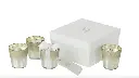 Boîte de 4 bougies parfumées M-Chic - verre argent - 21h
