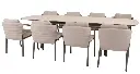 Ensemble Extensible de couleur terre: Table Manolo et 8 chaises Barolo - TASTE de 4 seasons outdoor