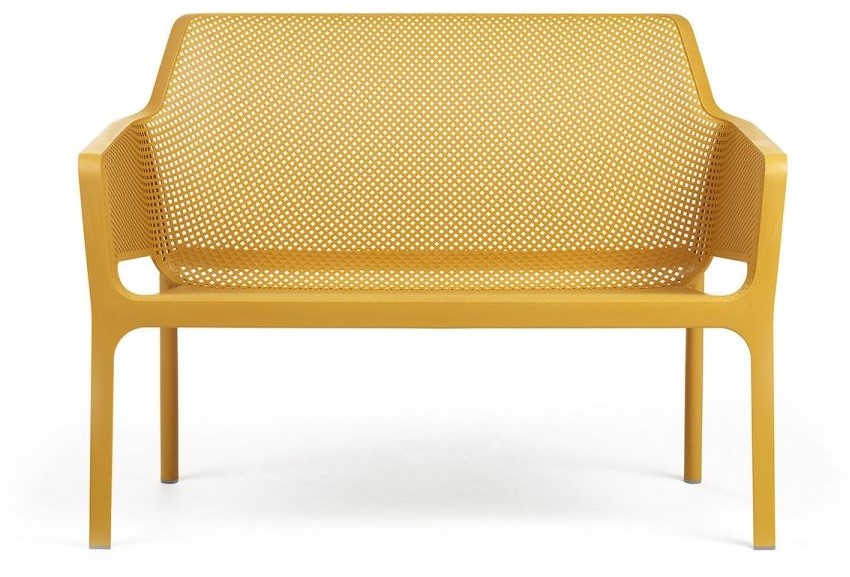 Banc NET couleur: "Senape" en résine de Nardi, 40338.56.000, NET SENAPPE