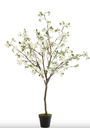 Arbre En Fleurs Plastique Blanc/Marron Large - J-line