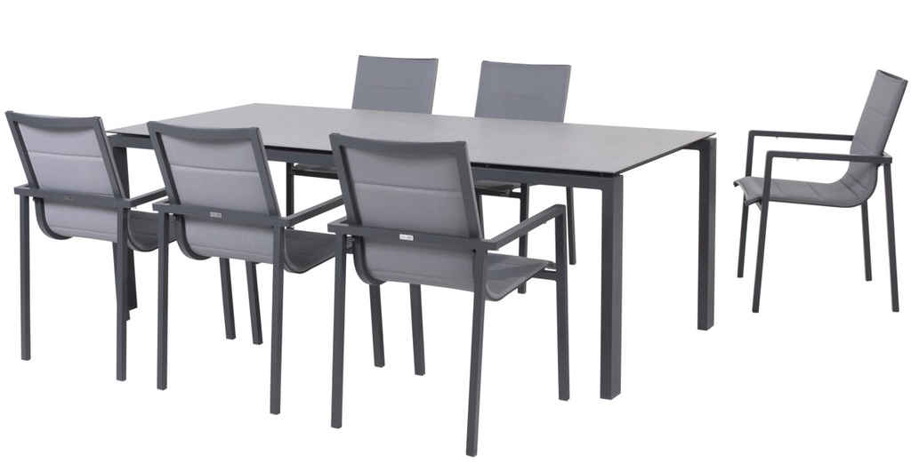 [4SO-90446] Chaise de jardin BARI anthracite – Aluminium rembourré – Taste by 4 Seasons Outdoor