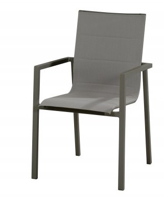 [4SO-90446] Chaise de jardin BARI anthracite – Aluminium rembourré – Taste by 4 Seasons Outdoor