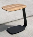 Table d'appoint GENTLE aluminium anthracite et plateau en teck - TASTE by 4 seasons outdoor, 91408, GENTLE