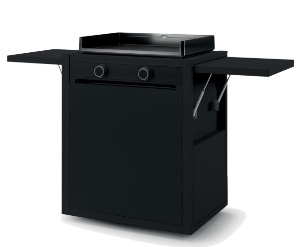 Chariot fermé en acier noir - CH MAF 60 N- pour plancha 60 cm MODERN - Forge Adour