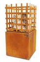 Braséro au feu de bois OUTR BLOCK C40 en acier corten | Braséro extérieur avec rangement pour bois