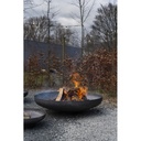 Braséro au feu de bois OUTR JESCO 80 en acier | Braséro extérieur Ø 80 cm pour jardin et terrasse