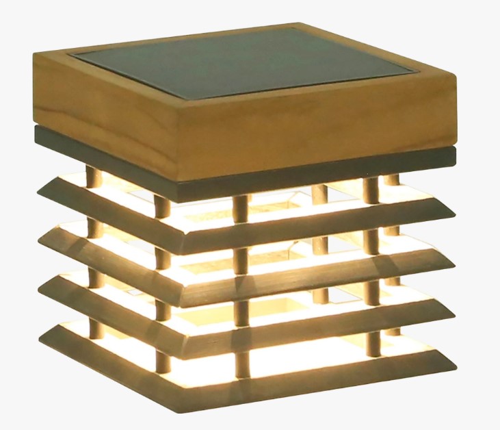 Applique solaire Les Jardins TECK402 Tekura – lampe murale rechargeable en teck et HPL 300 lumens